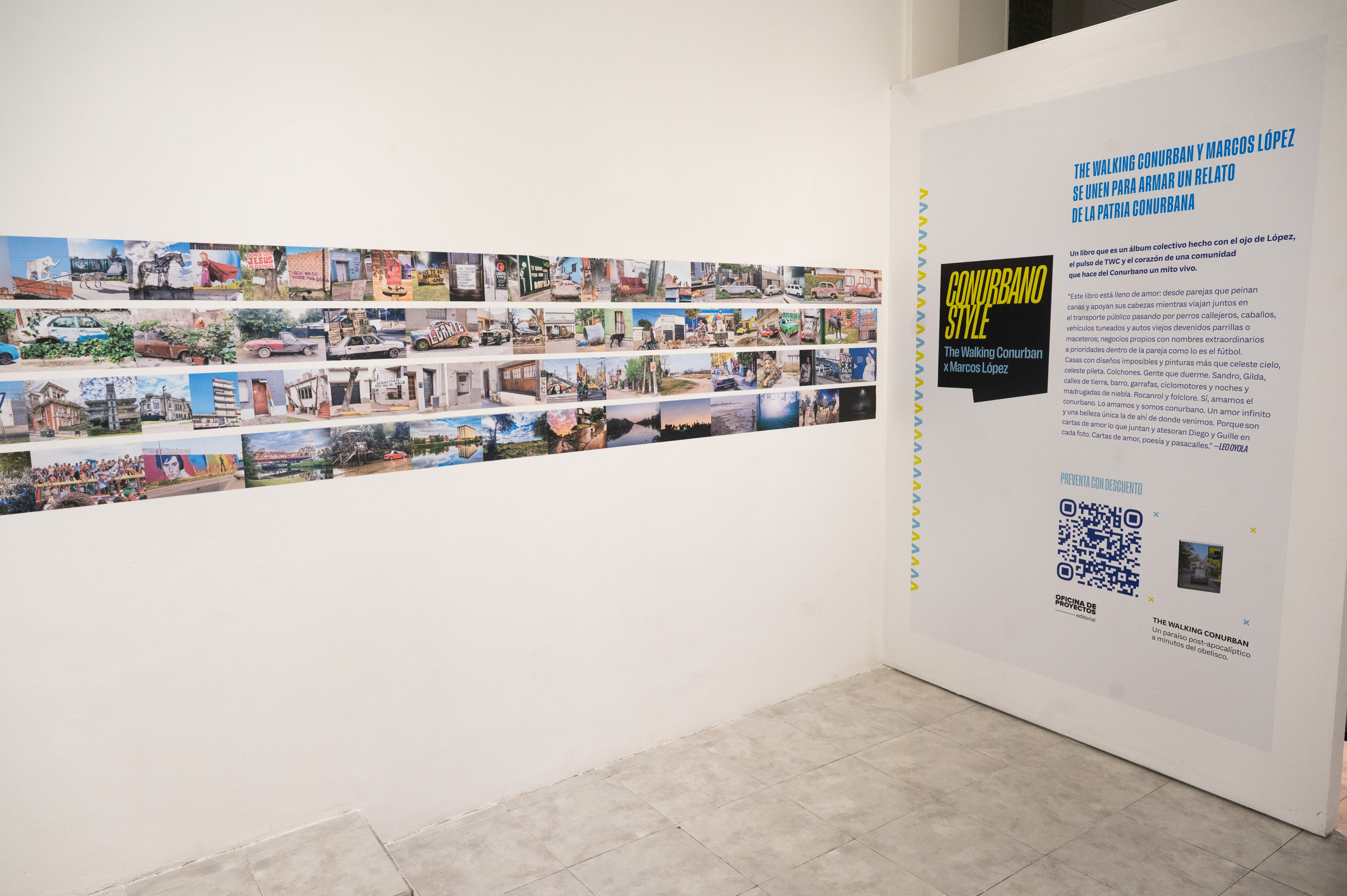 Mosaico de fotografías del conurbano exhibido en la presentación del proyecto